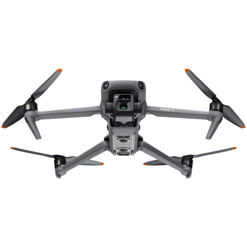 DJI Mavic 3 drone aircraft with four propellers and front camera gimbal, dark gray