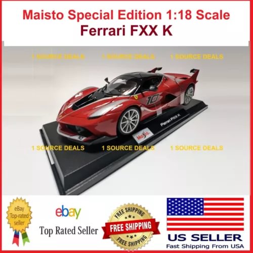 Maisto Ferrari FXX K diecast model car in red and black on base