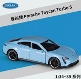 Welly 1:36 Porsche Taycan Turbo S Diecast Metal Model Pullback Car New in Box Toy