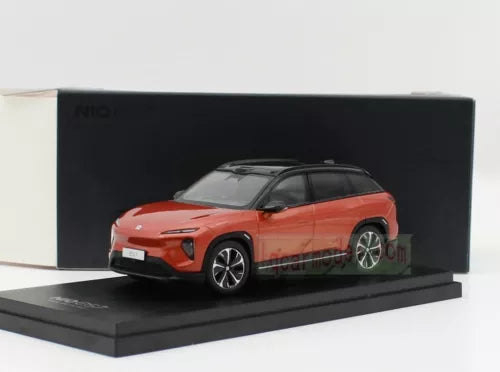 1/43 NIO ES7 diecast car model, orange SUV on base