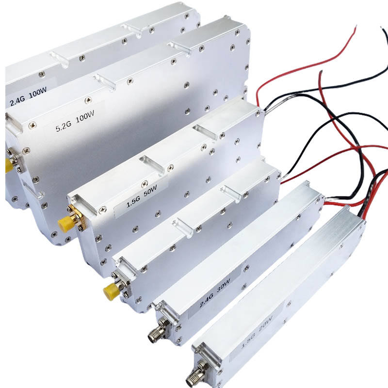 RF power amplifier module with metal housing and multiple antenna RF ports