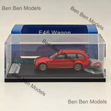 Red wagon diecast model car in clear display case