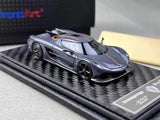 Grey 1:64 scale racing sports diecast car model with black roof and wheels