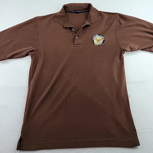 Constant Hawk Afghanistan Drone Logo Mens Medium Brown Poly Blend Polo Shirt Drone