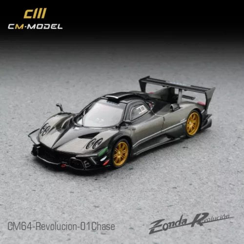 Grey 1:64 diecast model car with open gullwing door