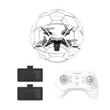 Ball-shaped RC quadcopter drone with controller and LED lights