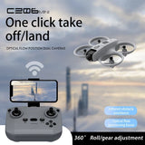 Mini HD drone with remote controller, gray quadcopter with dual cameras