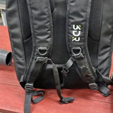 Backpack padded shoulder straps with buckles, black webbing and chest adjuster