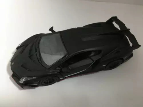 Lamborghini Veneno diecast model car, black, low sports coupe