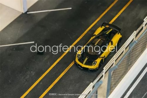 1:64 scale diecast sports car model in bright yellow with black details