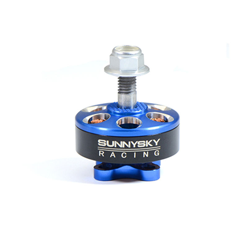 SUNNYSKY Racing mini drone motor with blue anodized housing and mounting stud