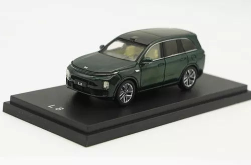 1/64 scale diecast SUV model car, dark green, detailed front and side view