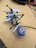 Kids infrared induction drone helicopter toy with clear flying ball and propellers