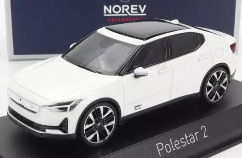 Polestar 2 2024 diecast model car, white with black wheels and tinted windows