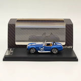 Blue classic sports car diecast model with number 98, in clear display case
