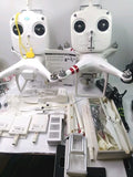 DJI Phantom Camera Drone Bundle LOT UNTESTED PARTS OR REPAIR STORAGE FIND Drone