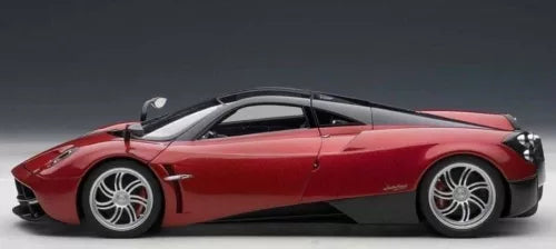 AUTOart 1/18 diecast Pagani Huayra red sports car model with silver wheels
