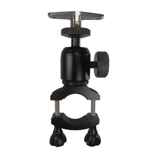 Bike handlebar drone controller mount with clamp and adjustment knobs