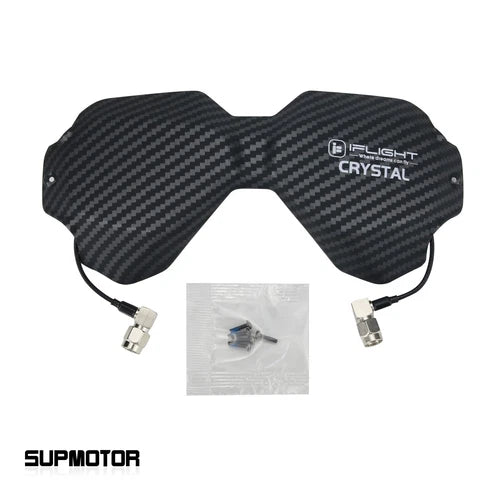 Carbon fiber patch directional antenna module with two coax connectors, iFlight Crystal branding
