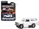 Greenlight 1/64 diecast 1993 Ford Bronco XLT model car, white