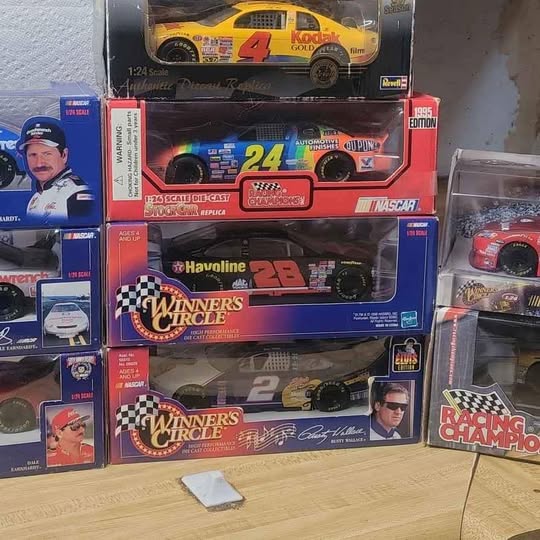 Nascar diecast car replica in boxed packaging with race car graphics