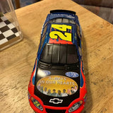 1/24 Jeff Gordon diecast race car, front view in blue and red