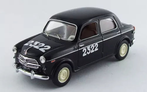 1:43 diecast car model, black Fiat-style sedan with 2322 markings and front grille