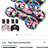 Drones for Kids - Toys for Boys Girls- Pink and Blue color - Dual Mode for Land and Fly Ships to you Drone