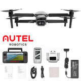 Quadcopter thermal drone with front camera and propellers, with accessories shown