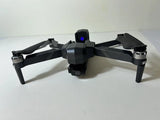 Gray camera drone with 2-axis gimbal, four propeller arms