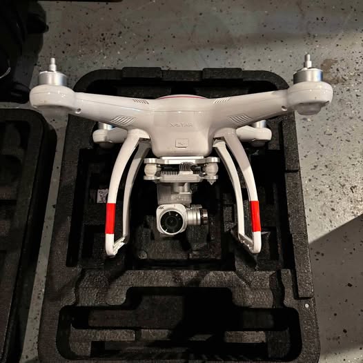 White Phantom drone body shell with front arms and sensors, replacement upper/lower case