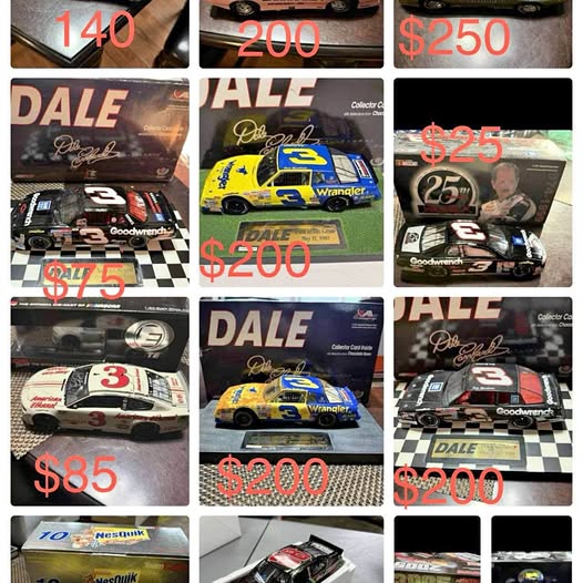 NASCAR diecast car assortment, boxed race cars with number decals
