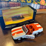 1969 Chevy Camaro Indy 500 pace car diecast model, white with orange stripes and interior