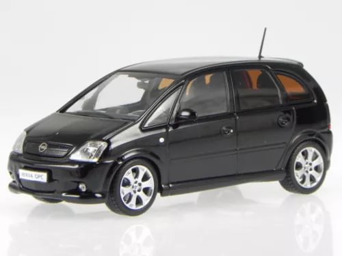 Black Opel Meriva OPC 1/43 diecast model car by Schuco, front three-quarter view
