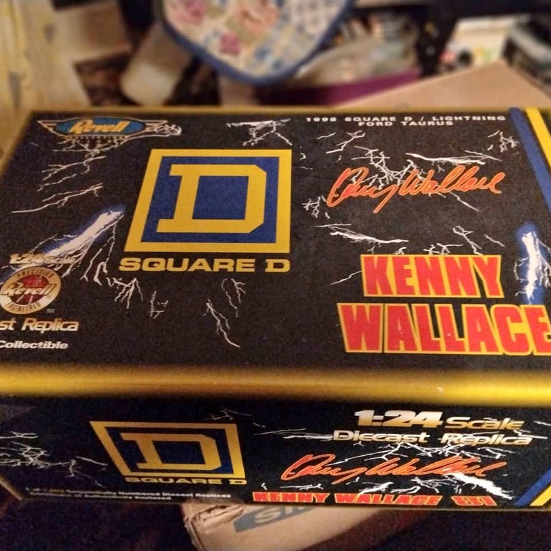 Diecast car display box with branding Square D and Kenny Wallace