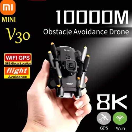 Mini obstacle avoidance drone, black body, multiple antennas and dual camera modules