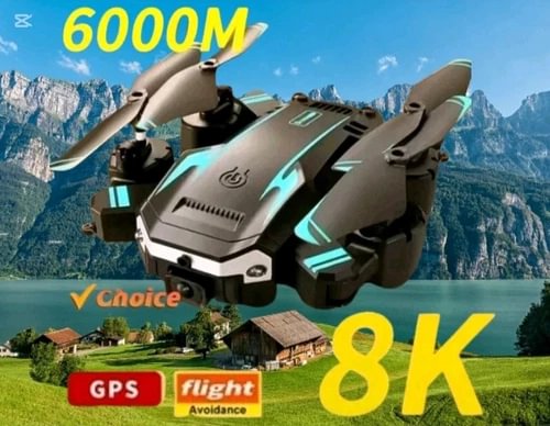 Gray quadcopter drone with HD camera, teal light accents
