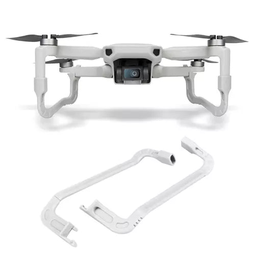 Drone landing gear kit with white struts and U-shaped bracket extender