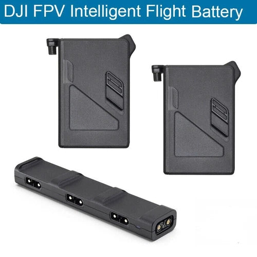 DJI FPV intelligent flight battery packs with charging hub connector, dark gray