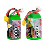 RC LiPo drone battery pack, red/green case, XT60 yellow and white balance plug