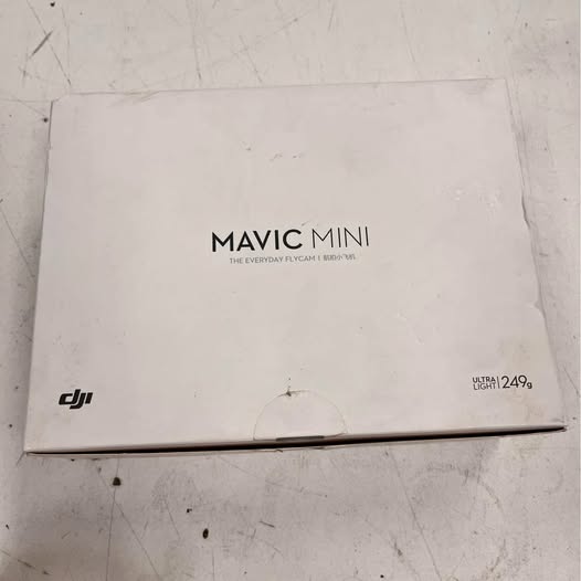 DJI Mavic Mini drone packaging with Ultra Light 249g label