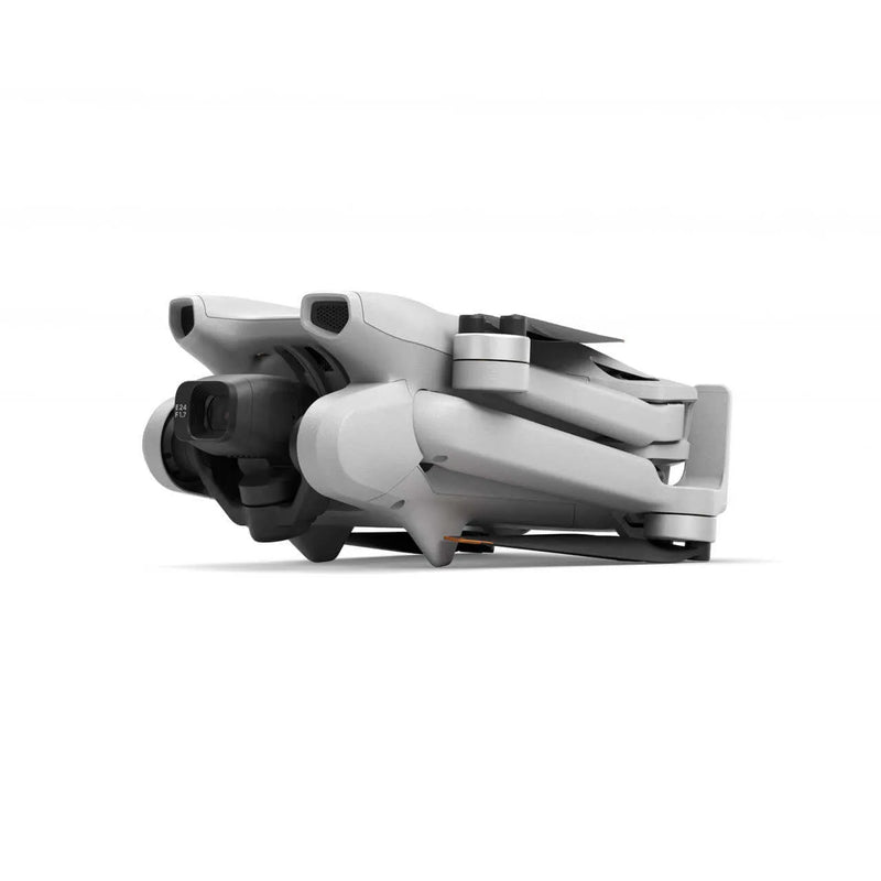 White foldable quadcopter drone with front camera gimbal and gray body