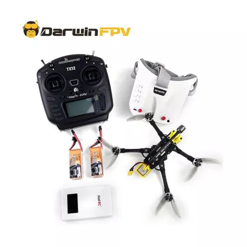 Foldable FPV drone kit with controller and batteries