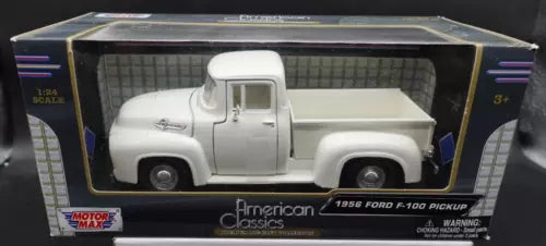 1956 Ford F-100 pickup diecast model, white cab and open cargo bed