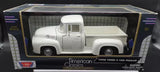 1956 Ford F-100 pickup diecast model, white cab and open cargo bed