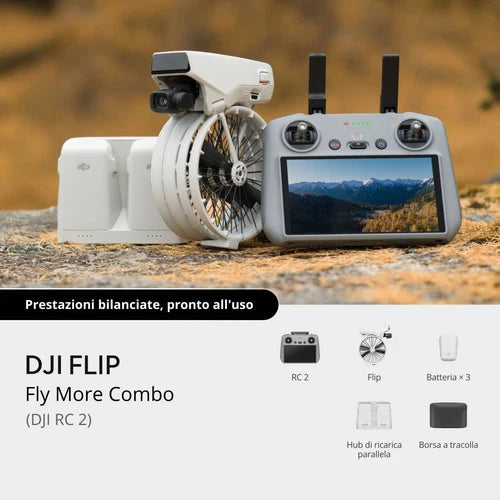 DJI Flip Fly More Combo drone with RC 2 controller and multiple batteries