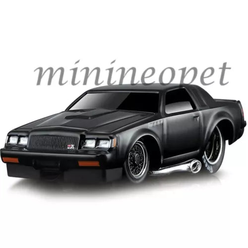 Black 1/64 diecast model car with front three-quarter view and detailed hood.