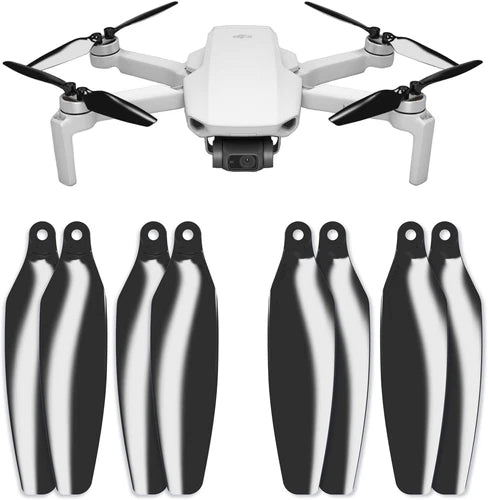 Black drone propellers set with mounting hubs, 6-pack