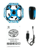 Blue SuperBall infrared gesture-control drone with charging USB cable and controller