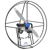 Two-stroke gasoline engine with blue propeller hub and protective ring